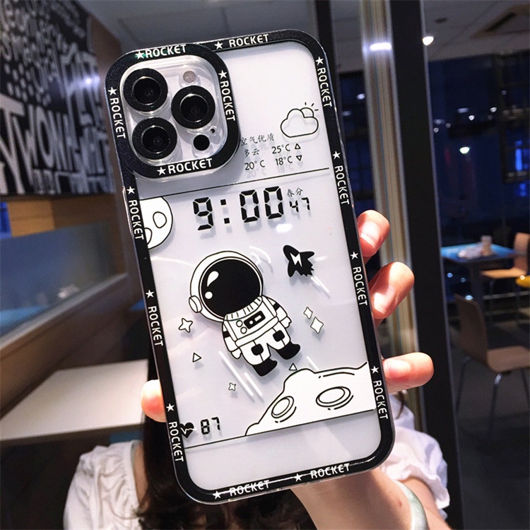 Ốp Điện Thoại TPU Mềm In Hình Phi Hành Gia Cho Iphone 14 13 12 11 Pro X XR XS Max 6 6S 7 8 Plus