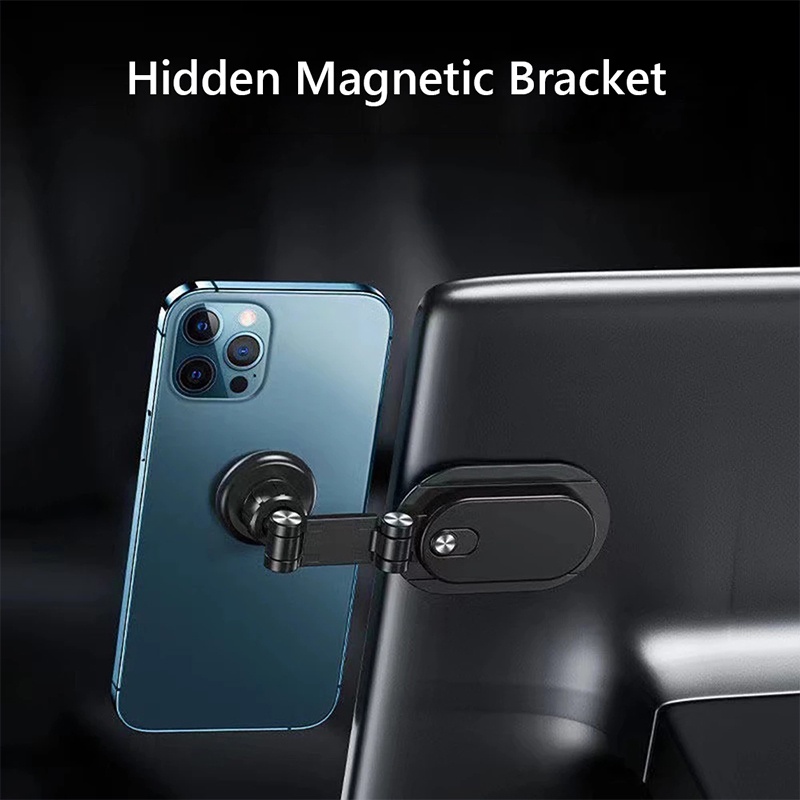 Folding Telescopic Laptop Screen Monitor Side Expansion Bracket Adjustable Magnetic Car Mobile Clip Phone Mount Support Holder