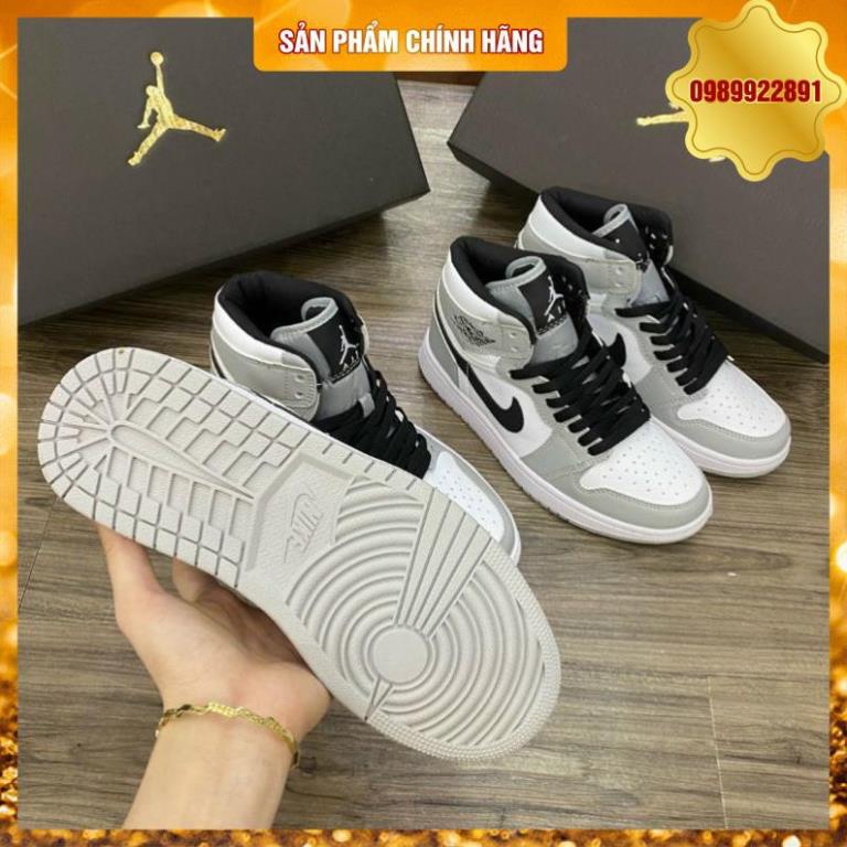 [full box+bill ] Giày thể thao Jodan 1 xám đen cao cổ giày kèm boxbill hàng chuẩn