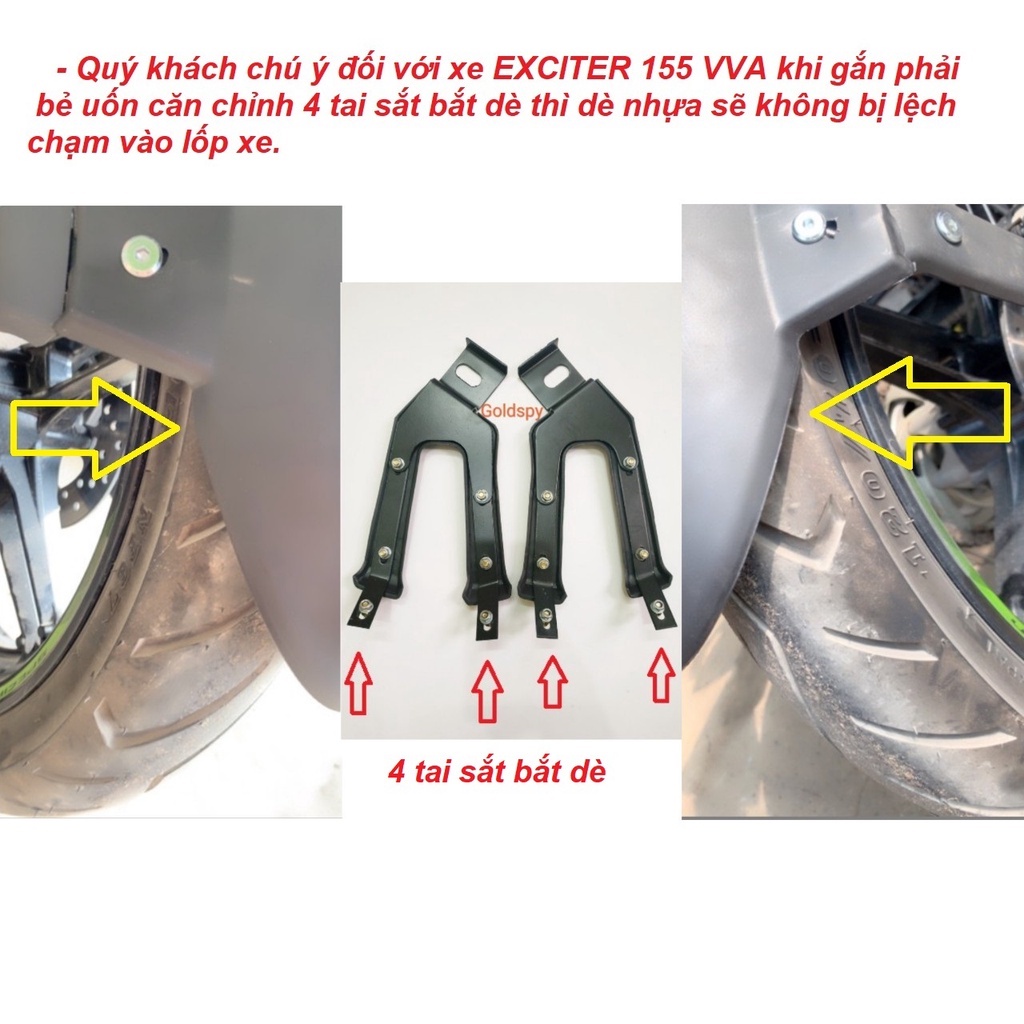 Dè chắn bùn xe máy 4 chân Exciter - Winner 150