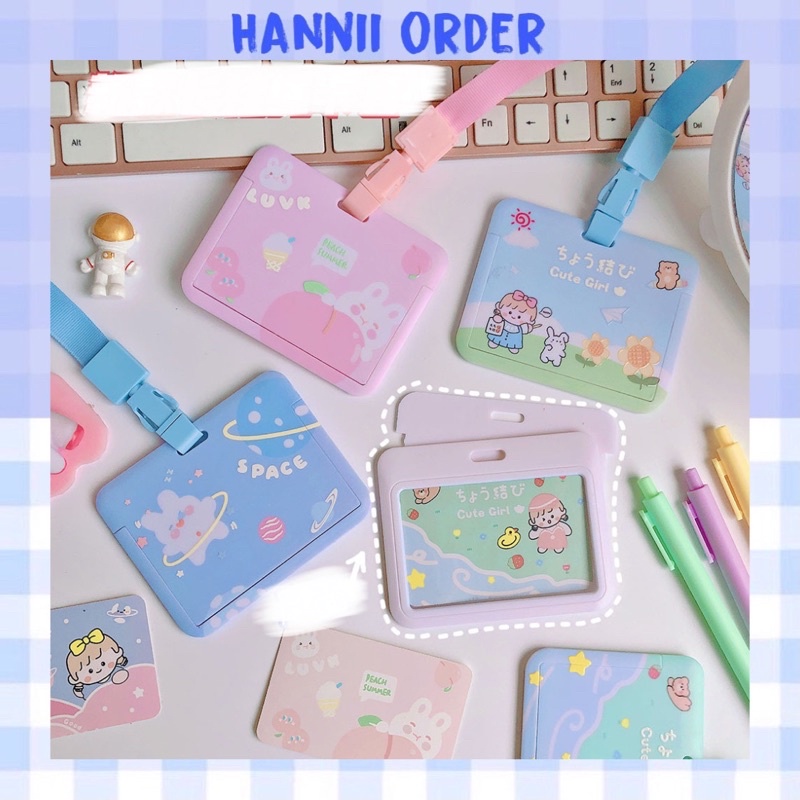 Card holder để thẻ học sinh, căn cước, ảnh mẫu ngang