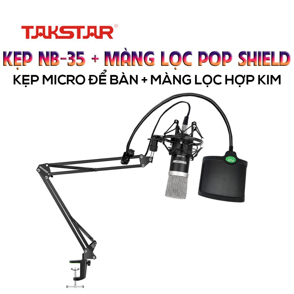 Màng Lọc Âm POP và Chân Kẹp mic Thu Âm - Giá Đỡ Mic Livestream - Kẹp Bàn Treo Mic và Màng Lọc POP