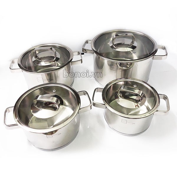 Bộ Nồi Fivestar B4LV3304 Cao Cấp 4 Chiếc Inox 304 Nồi Dùng Được Cho Bếp Từ Hàng Chính Hãng