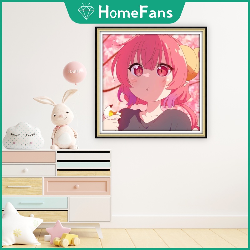 Bộ Tranh Đính Đá 5D Tự Làm Hình Nhân Vật Hoạt Hình Nhật Bản 30x30cm / 40x40cm / 50x50cm