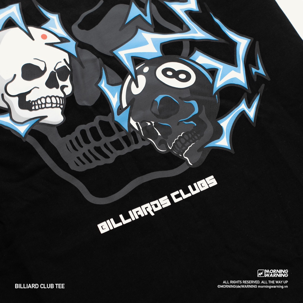 Áo thun Morning Warning Billiard Club - CLB Bida - Áo Thun Unisex Form Rộng Tay Lỡ Oversize Cotton 100% Local Brand