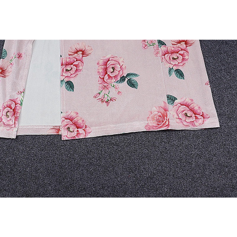 Đầm Hai Dây Xẻ Tà Hở Lưng In Họa Tiết Hoa Thời Trang Quyến Rũ Cho Nữ