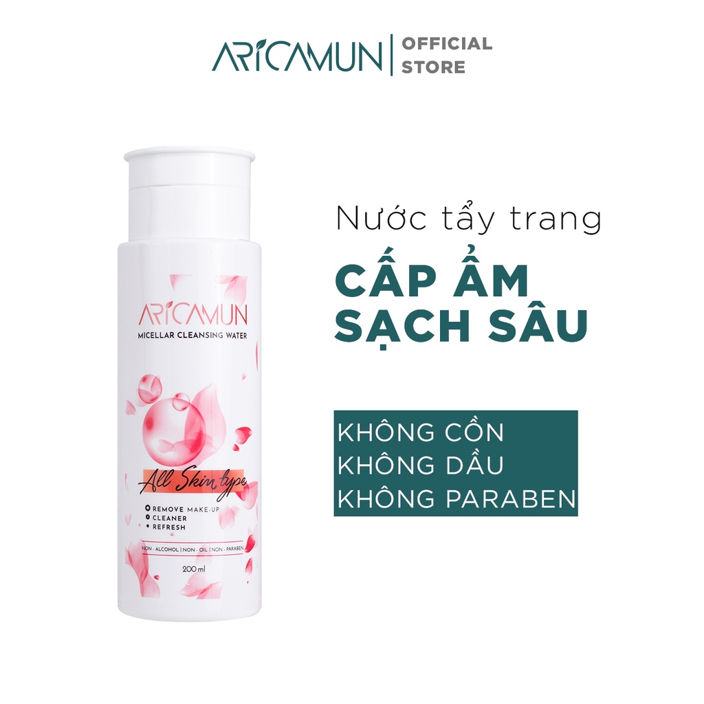 Nước Tẩy Trang Làm Sạch Cho Mọi Loại Da Aricamun Micellar Cleansing Water 200 ml