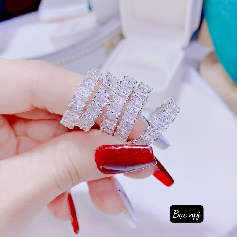 Nhẫn Full đá kiểu mới ⚡️ SIÊU HOT ⚡️ sáng bóng, tinh xảo - Bạc Npj