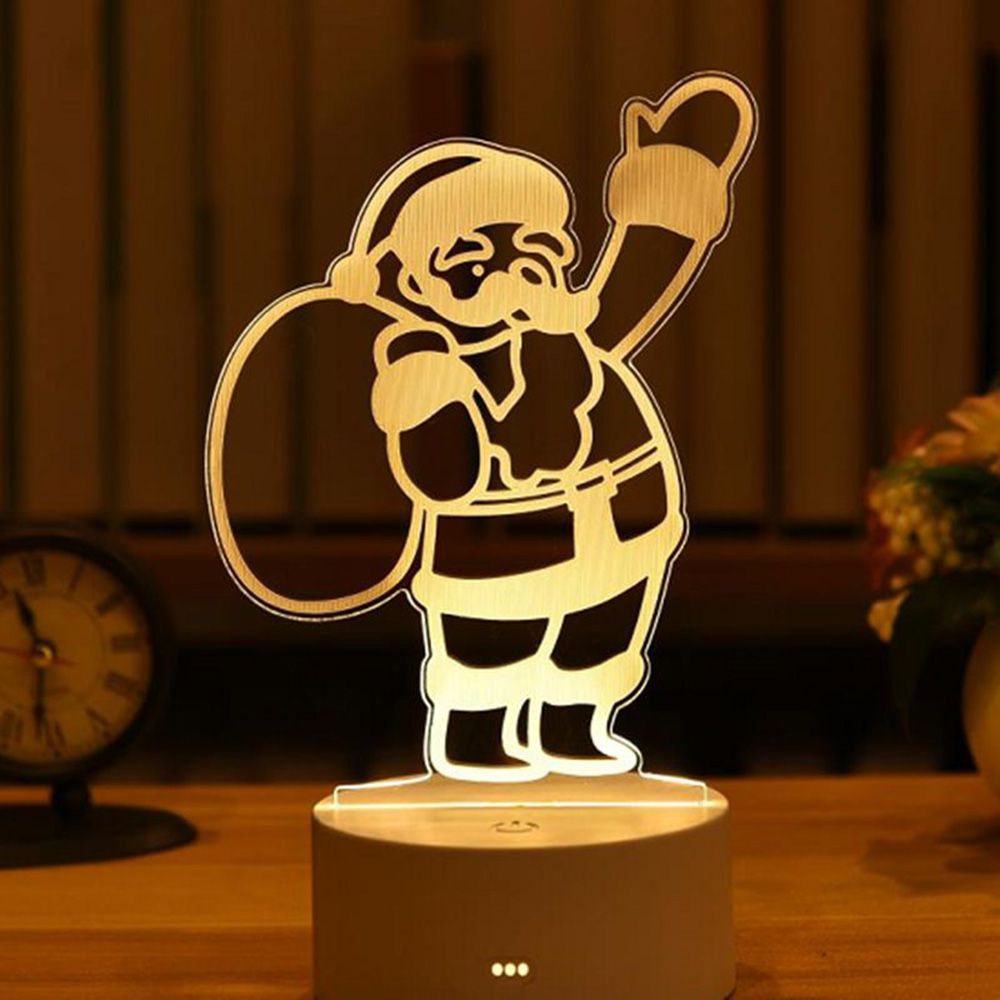 Đèn LED tạo hình sừng hươu 3D bằng acrylic để bàn trang trí Giáng Sinh