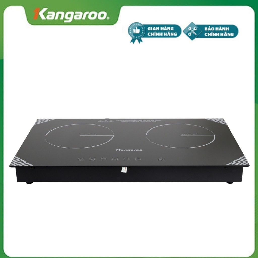 Bếp điện từ đôi Kangaroo KG498N, có thể đặt âm hoặc đặt dương trên mặt bàn, khóa an toàn, cài đặt thời gian