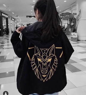 Áo khoác dù in sói (size L-XL)