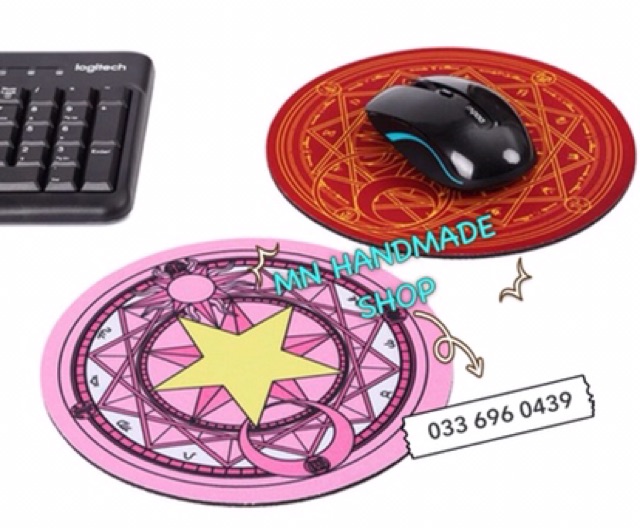 Lót chuột tròn hình Captor Sakura - thủ lĩnh thẻ bài