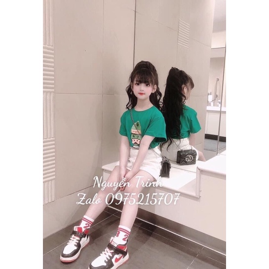 Bộ vịt xanh quần trắng cho bé gái