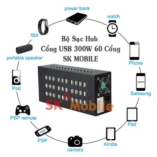 Combo 5 Bộ Sạc Hub Cổng Usb 300W 60 Cổng( Portable phone charger HUB 300W 60 USB)