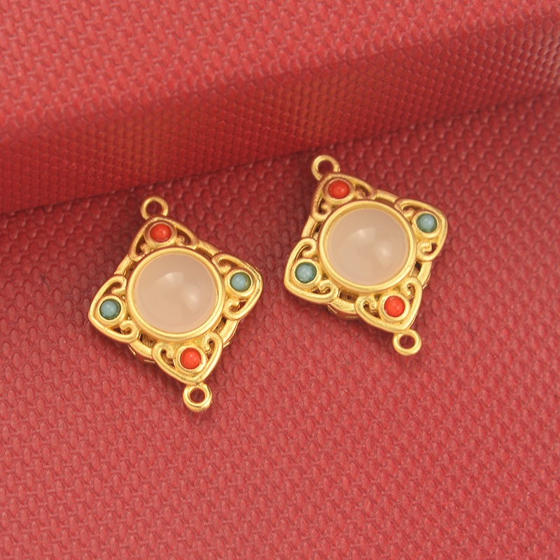 Mặt Dây Chuyền Đôi Bằng Vàng Cát Phong Cách Nepal Nhiều Màu Sắc diy