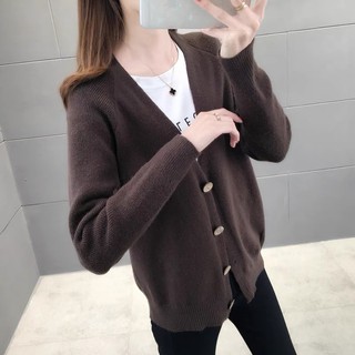 áo khoác len taobao nâu - đen