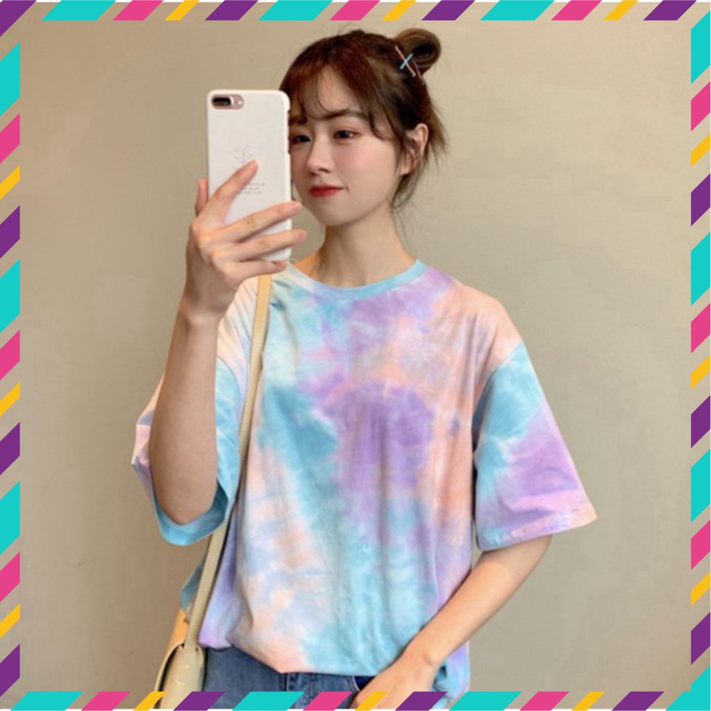 Áo Thun Tay Lỡ Form Rộng Loang Màu Siêu Hot🍁 Unisex nam nữ đều mặc được | BigBuy360 - bigbuy360.vn