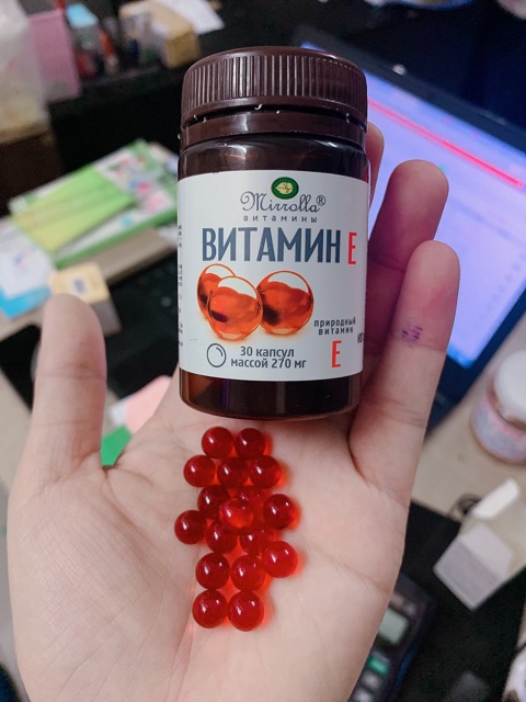 Viên uống đẹp da vitamin E hũ 30 viên của Nga 270mg chính hãng