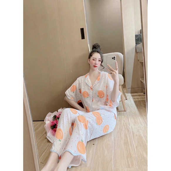 Bộ lụa phối Latin, satin cao cấp có túi quần
