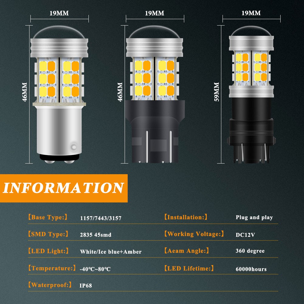 1 Bóng Đèn Tín Hiệu 1156 Ba15S P21W Led 1157 Bay15D P21 / 5w Led Drl R5W R10W