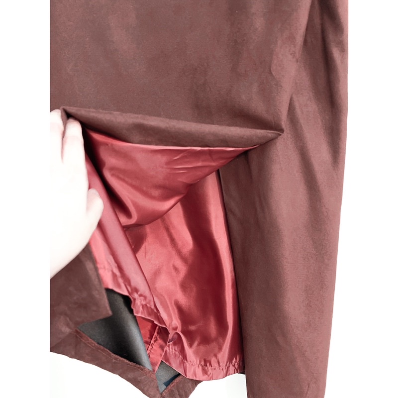 Đầm 2 dây midi da lộn xẻ tà