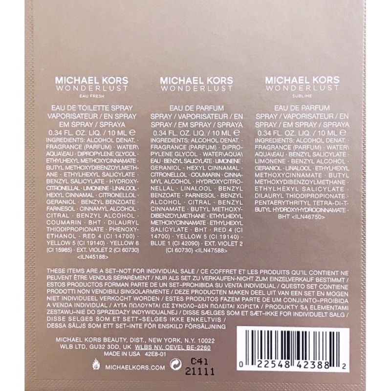 Nước Hoa Wonderlust Michael Kors For Women 10ml-10ml-10ml