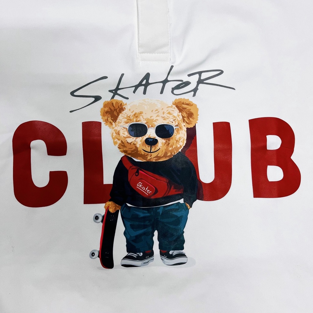 Áo polo nam cổ bẻ in gấu bự phối bo viền chất vải cá sấu Cotton xuất xịn,chuẩn form, sang trọng - thanh lịch TB033