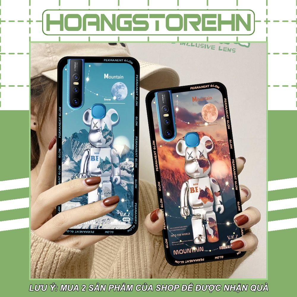 Ốp Vivo V15 / V15 Pro in hình họa tiết Mountain, Be@rbrick dễ thương (T13 - T18)