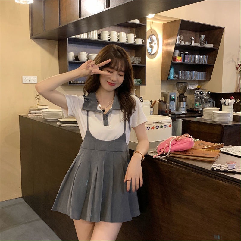 Jiashucheng Set Áo Váy Xếp Ly Phong Cách Phương Tây Ngọt Ngào Cho Nữ