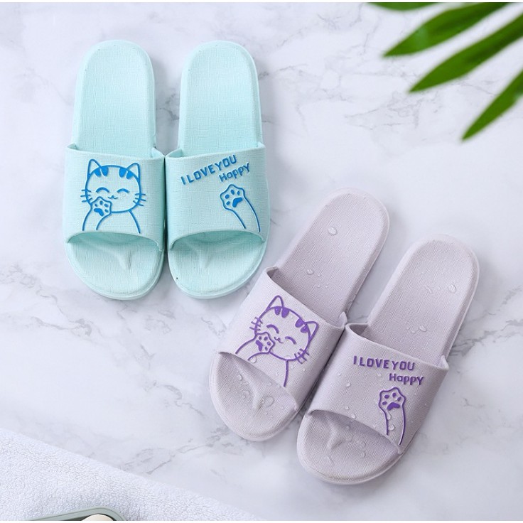 Dép Mang Trong Nhà Hình Mèo ( Hồng Nhạt, Xanh lá, Xanh dương)