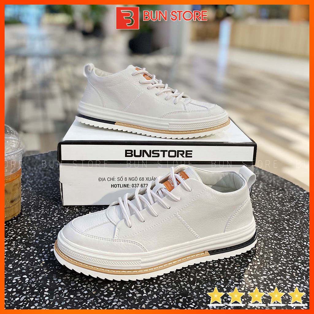 Giày Nam cao cấp Bun Store - Giày da Nam đẹp Sneaker sang xịn G9823T