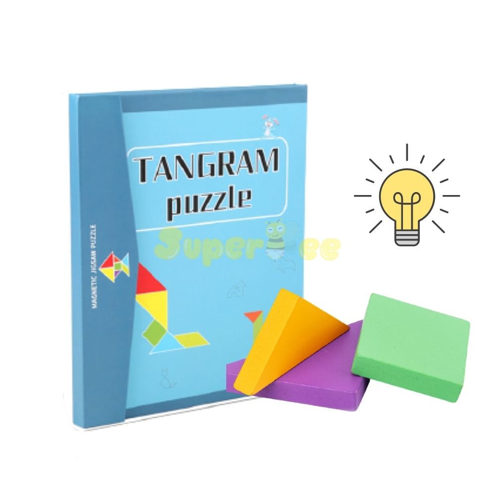 Đồ Chơi Ghép Hình Sáng Tạo, Tangram Puzzle, Đồ Chơi Xếp Hình Gỗ SuperBee, Tăng Tư Duy Sáng Tạo Cho Bé