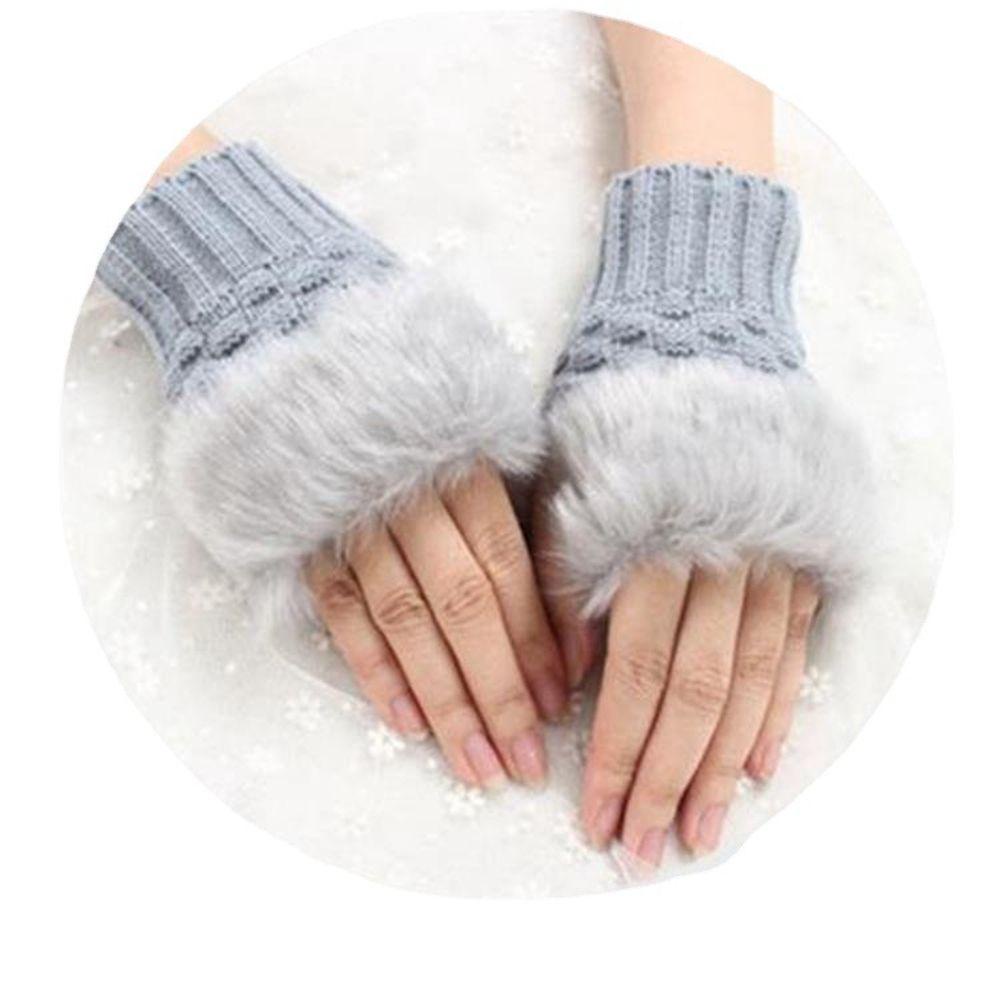 Găng Tay Hở Ngón Lông Thỏ Màu Sắc Thời Trang Cho Nam