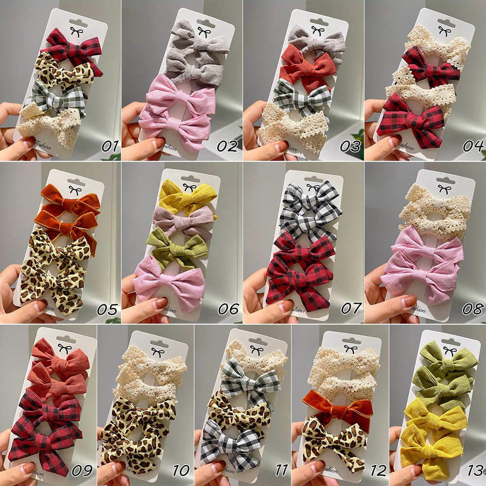 Set 4 kẹp tóc KIDSBOWS hình nơ xinh xắn cho nữ