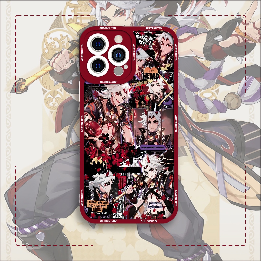 Ốp lưng iphone cạnh vuông JM CASE Genshin Impact nhân vật game Arataki Itto 6/6pl/6s/6spl/7/7pl/8/8pl/x/xs/11/12/13/pro/