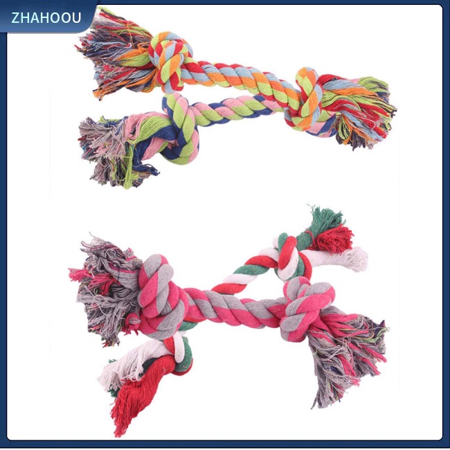 ☃Nhà☃ Đồ Chơi Dây Thừng Cotton Bện Hai Đầu Chống Cắn Làm Sạch Răng Cho Thú Cưng