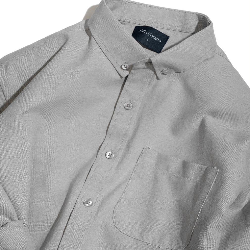 Áo sơ mi nam trơn đẹp MATANO 072 tay dài form suông regular, vải oxford 100% cotton cao cấp thoáng mát -K(&1 !