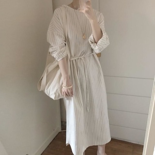 Đầm Sơ Mi Nữ Dài Tay Cổ Bẻ Form Rộng Thời Trang Hàn