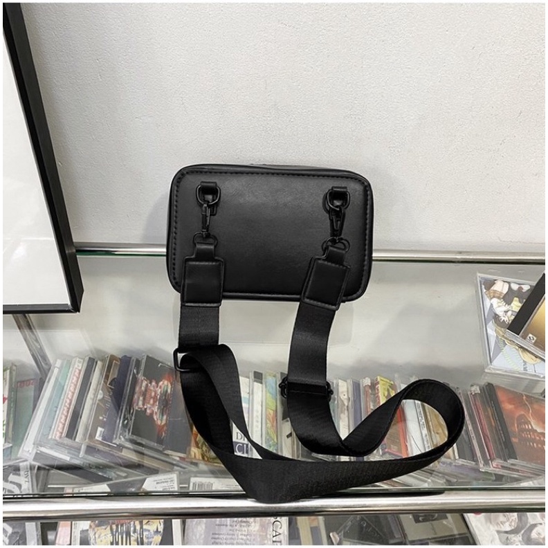 Túi da đeo chéo nhỏ nam nữ unisex hình hộp chữ nhật chất liệu da PU