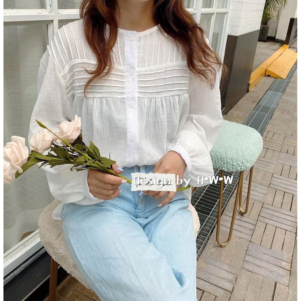 Áo babydoll ulzzang quảng châu - Áo babydoll thô cổ ren