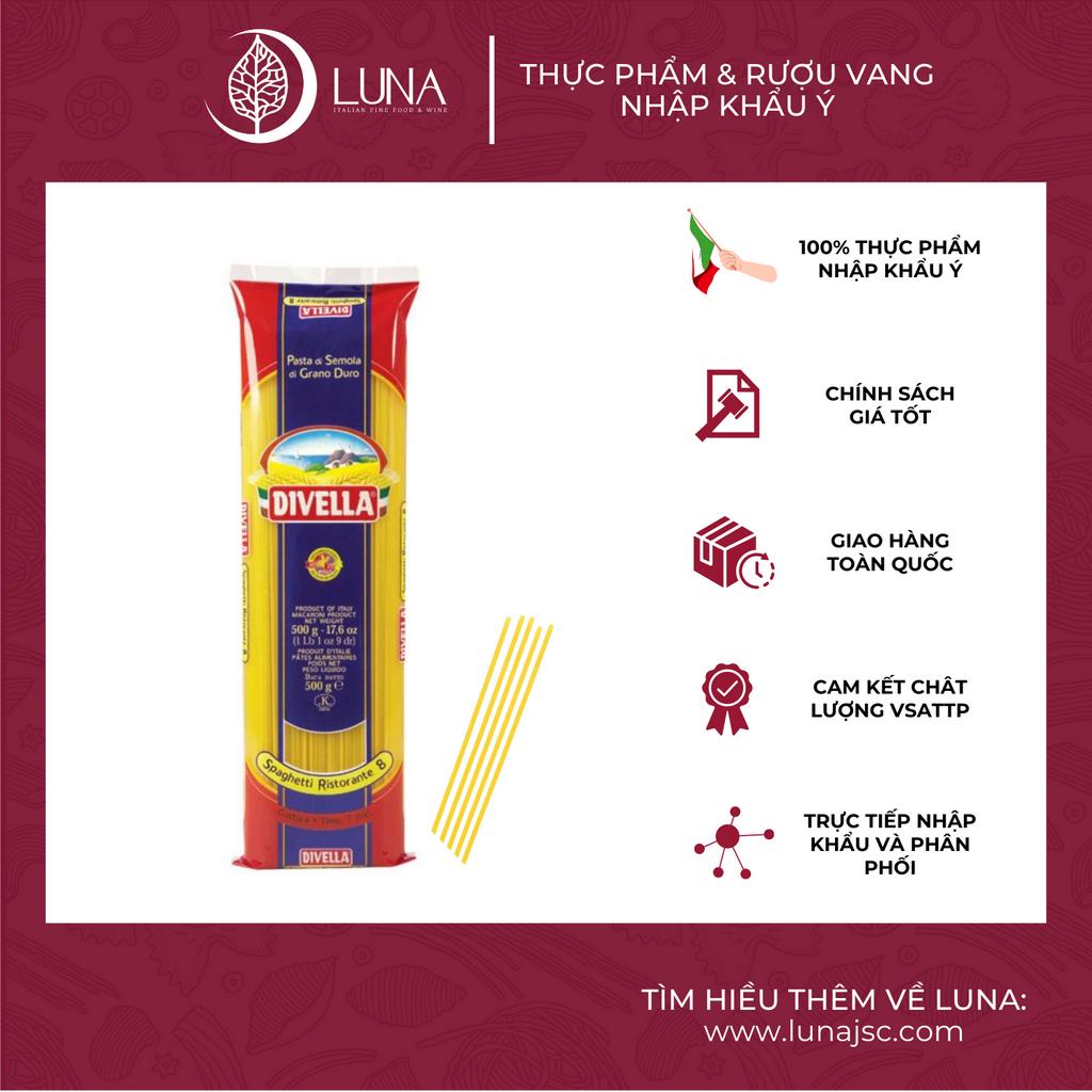 Mì Ý Spaghetti DIVELLA gói 500g [Mỳ Ý Pasta Chính Hãng]