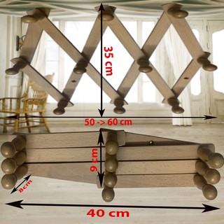 Móc Áo XếpTreo Quần Áo 10 Núm Hàng Xuất Khẩu -Loại  Móc Lớn có thể điều chỉnh độ dài hay ngắn