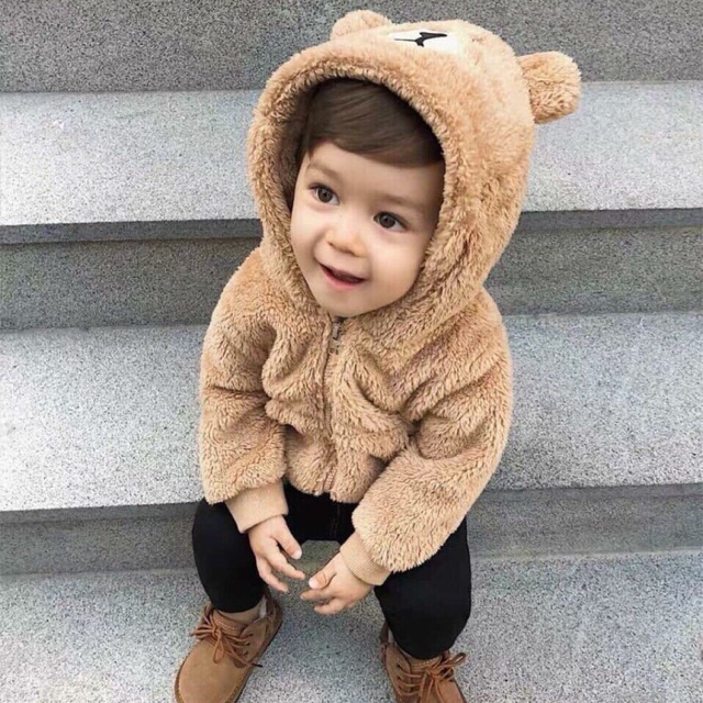 Áo lông mũ gấu