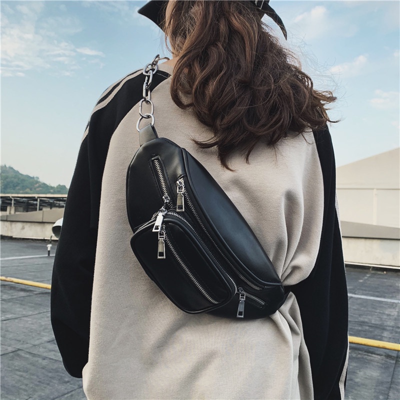 Túi Bao Tử Street Style Đeo Chéo 5 Ngăn Kéo Quai Xích L500
