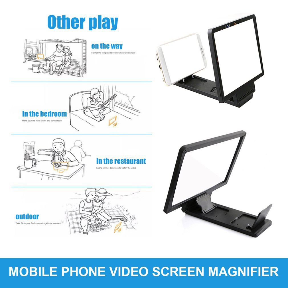 Ele】Kính lúp khuếch đại màn hình 3D tiện dụng cho điện thoại