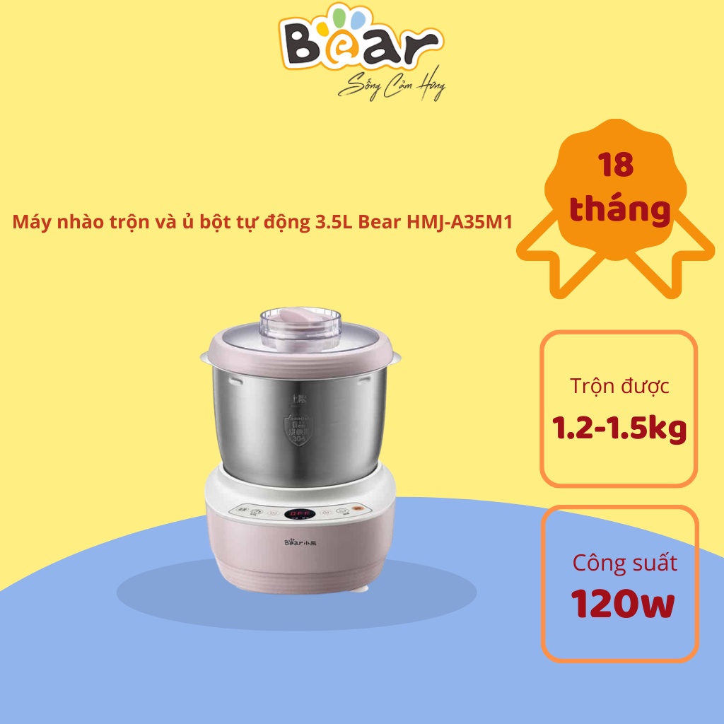 Máy nhào trộn và ủ bột tự động 3.5L Bear HMJ-A35M1 (DM-B35V1)HMJ-A35M1 - Bản Tiếng Trung - Hàng chính hãng