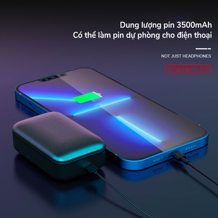 Tai nghe Bluetooth G02 Pro-TWS tích hợp pin dự phòng 3350mAh