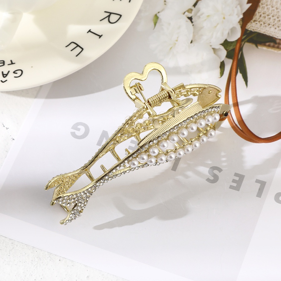 Kẹp Tóc Đuôi Ngựa Dài 11cm Đính Đá Và Ngọc Trai Thời Trang Cho Nữ