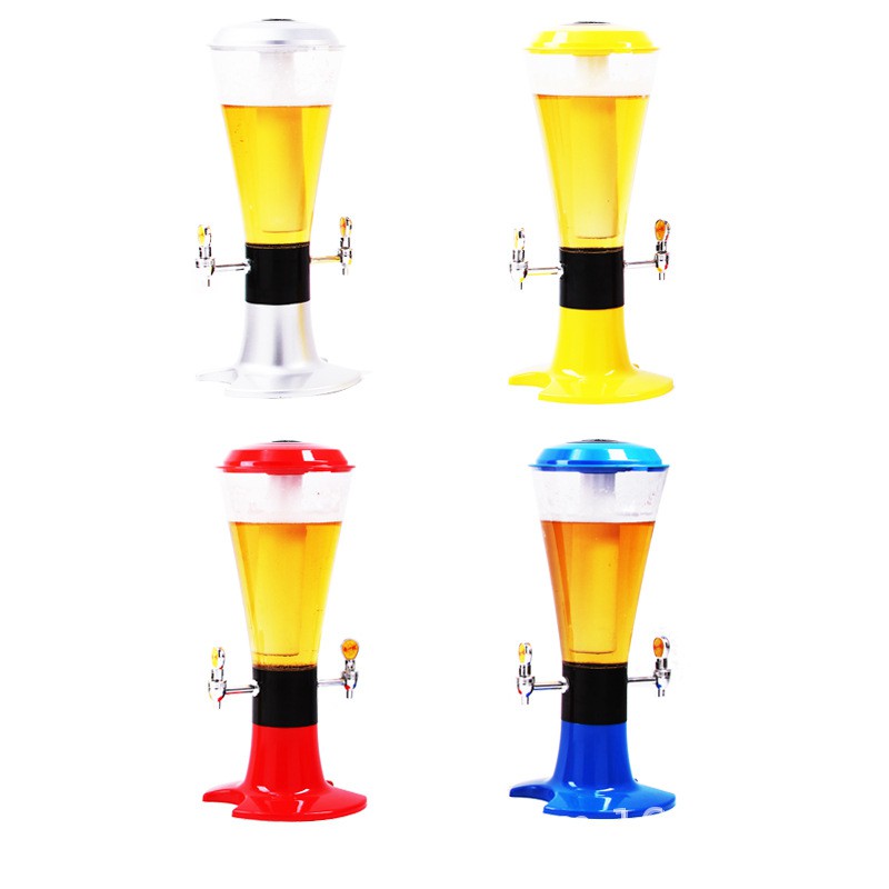 Tháp Bia  2 Vòi 3 Lít Có Đèn Led Hàng Chất Lượng Cao Bền Đẹp