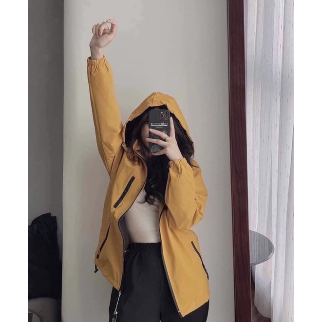 áo gió nữ , áo khoác nữ hai lớp loại đẹp túi khoá kèm mũ size 45-80kg